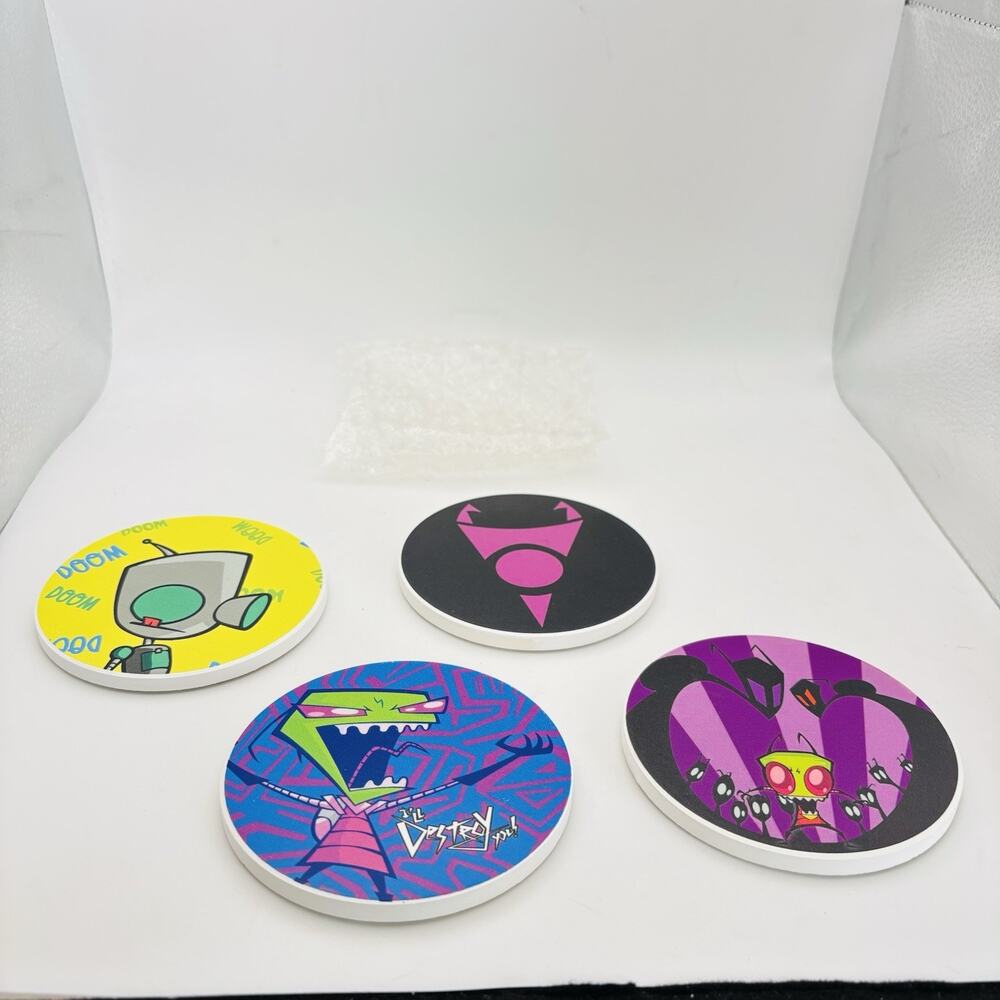 Invader Zim Nickelodeon Surreal Heavy Coaster 4 Different Designs Cool. Clean.